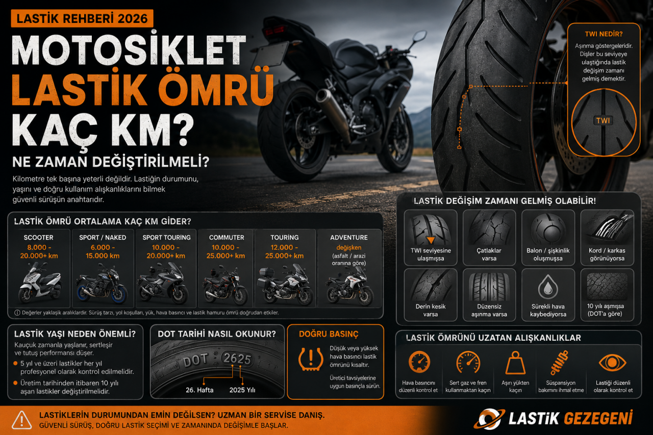 Motosiklet Lastik Ömrü Kaç Kilometre? Ne Zaman Değiştirilmeli?